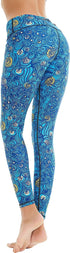 Women's Yoga Pants Printed Running Tights,Workout Running Leggings Tummy Control